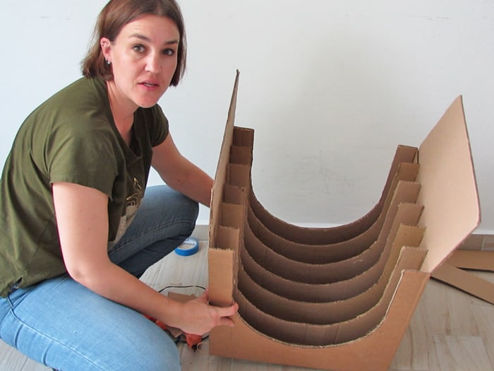 cardboard box table DIY