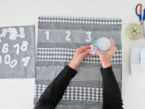 glue numbers on the advent calendar