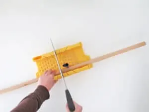 cut wooden dowels