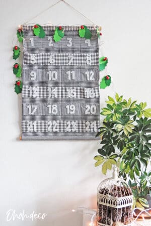 hang the fabric calendar on the wall