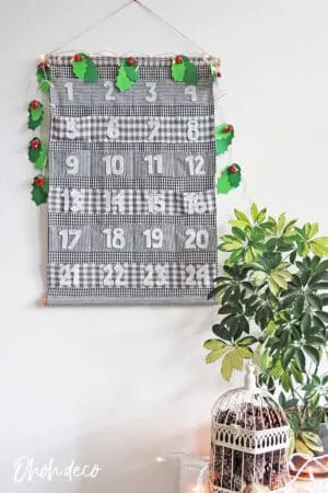 hang the fabric calendar on the wall