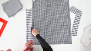 cut fabric to make calendar pockets