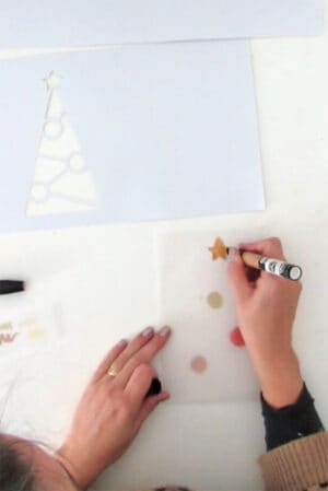color the paper to make the lantern
