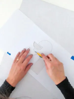 cut the shape to make the lantern