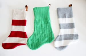 upcycled christmas stocking