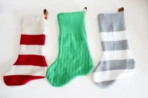 upcycled christmas stocking