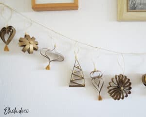 Paper christmas ornaments garland