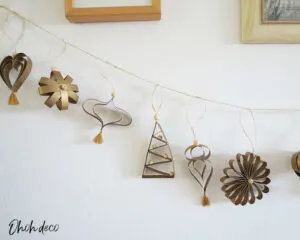 Paper christmas ornaments garland
