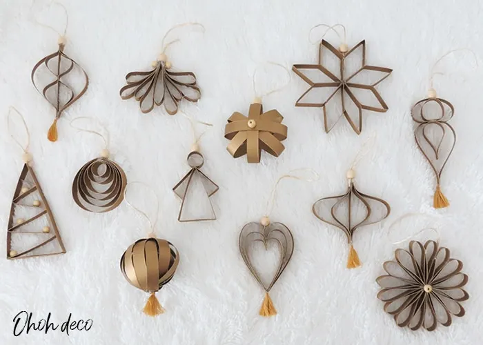 Paper Christmas Ornaments, 12 easy DIY ideas