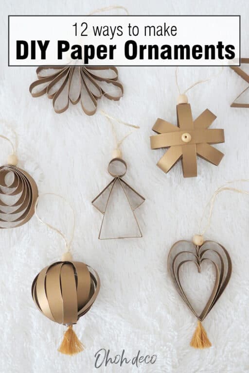 Paper Christmas Ornaments, 12 easy DIY ideas