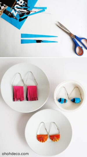 how to make paper earrings