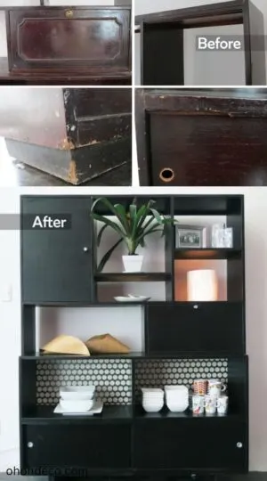 hutch makeover before and after