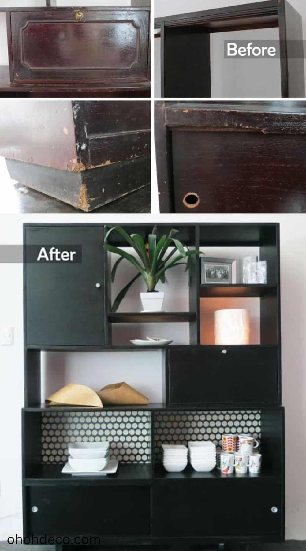 hutch makeover before and after