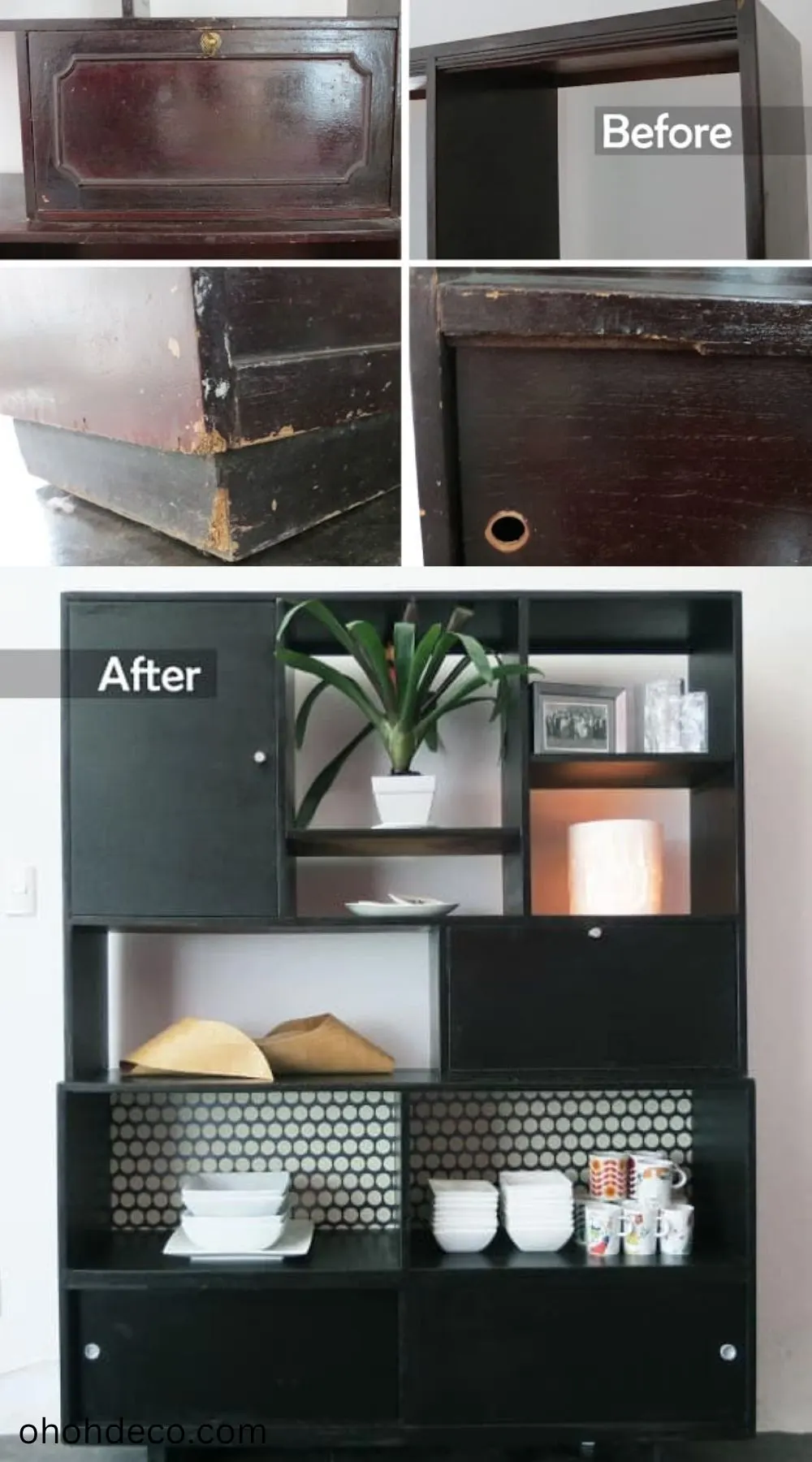 hutch makeover before and after