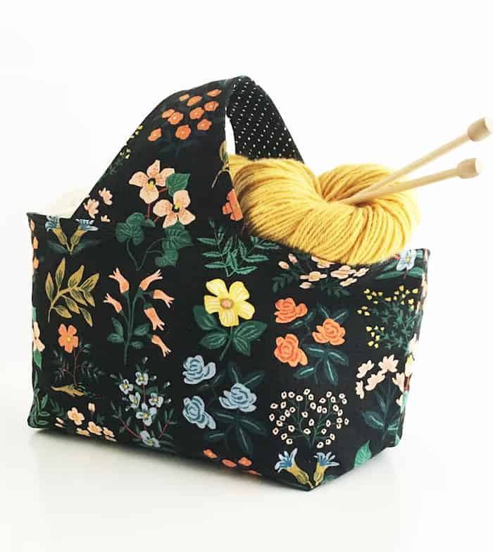 fabric basket with handle pattern