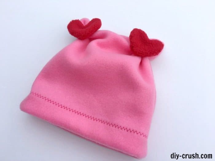 heart fleece hat