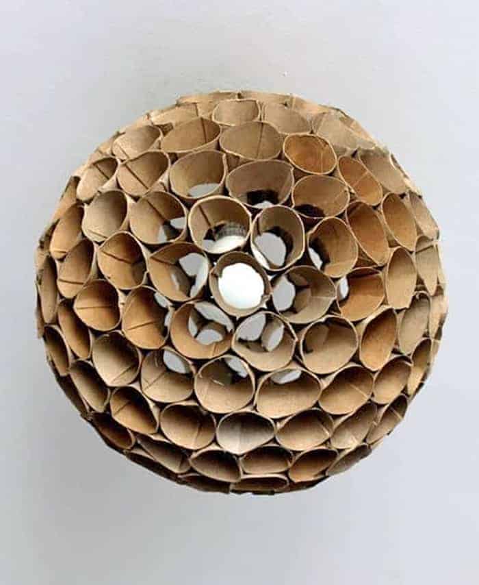 Toilet paper roll ceiling lamp