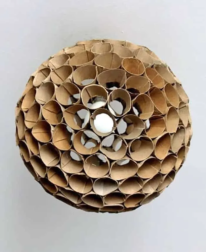 Toilet paper roll ceiling lamp