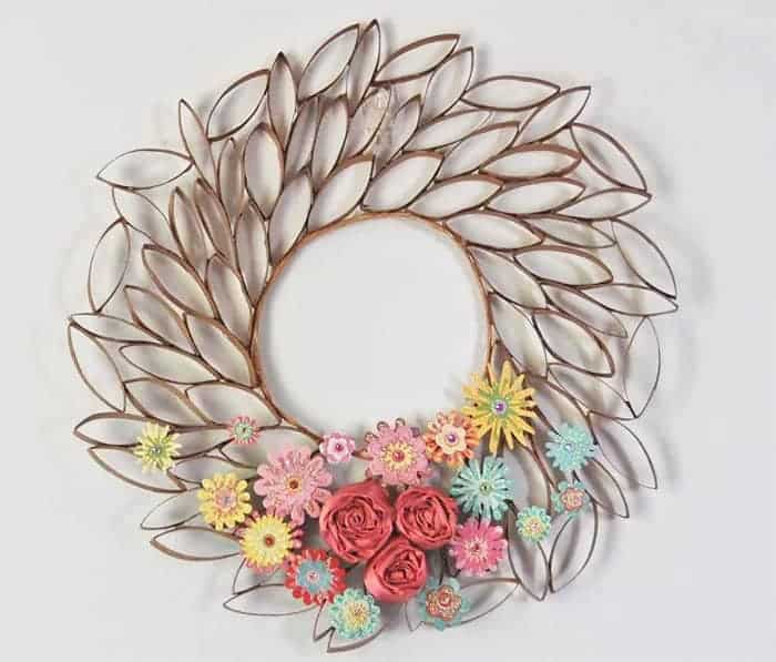 toilet roll wreath DIY