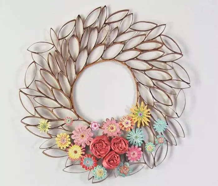 toilet roll wreath DIY