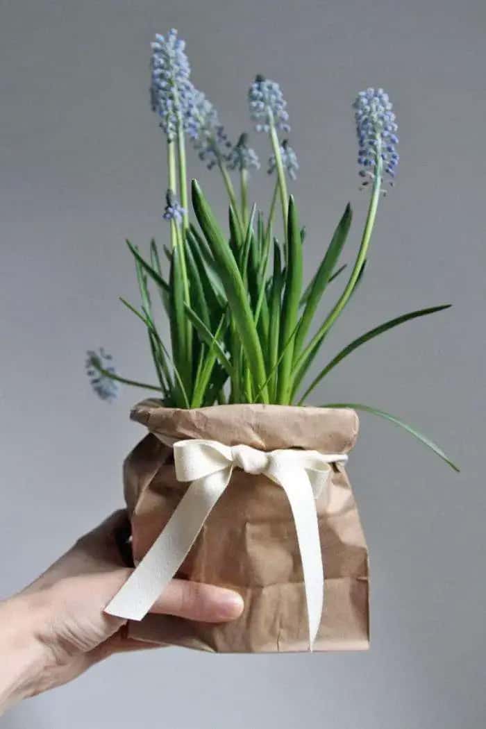 easy diy paper bag planter