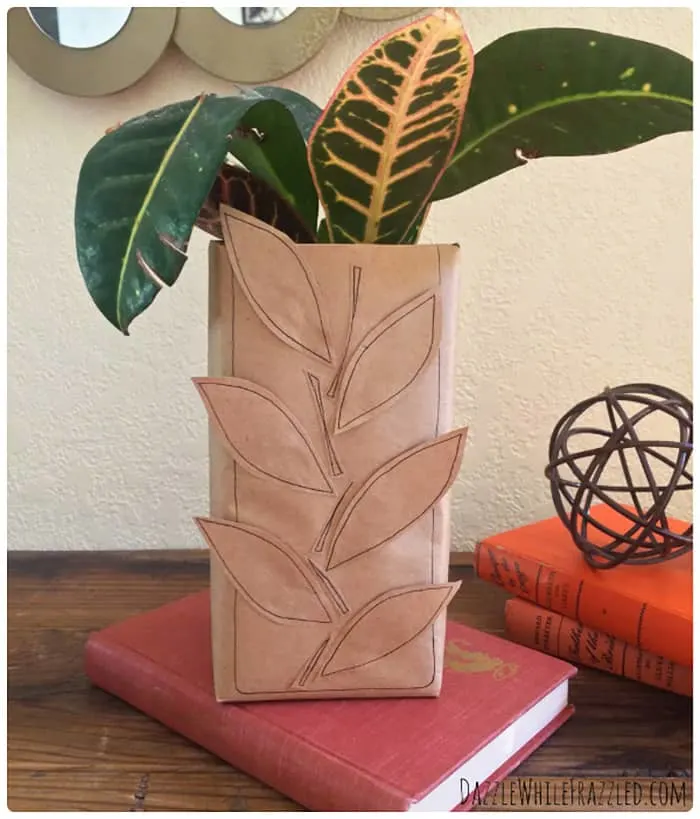 paper bag vase DIY