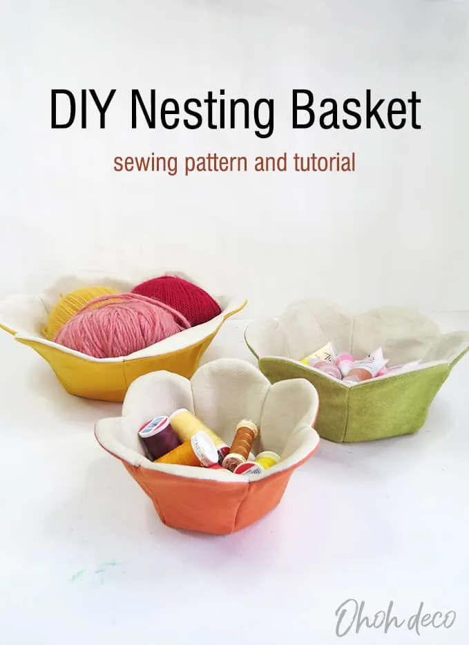Fabric nesting basket - sewing pattern and tutorial