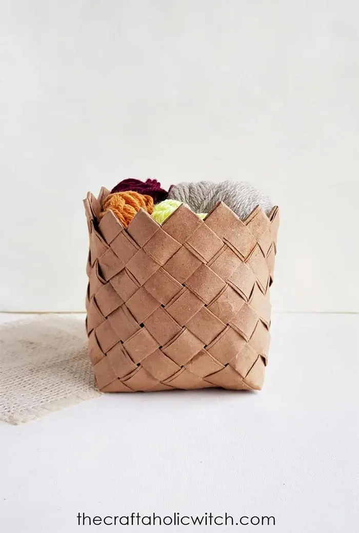 diy brown bag basket