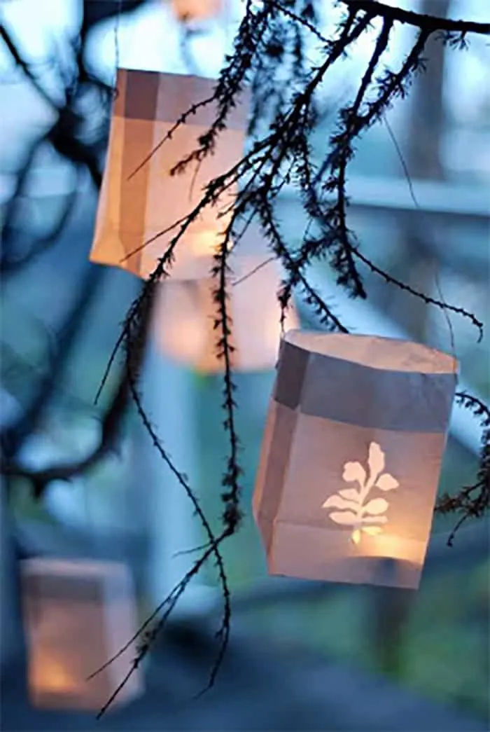 paper bag DIY lanterns