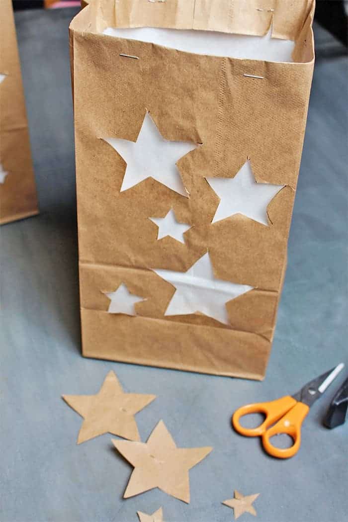 easy paper bag luminaries DIY