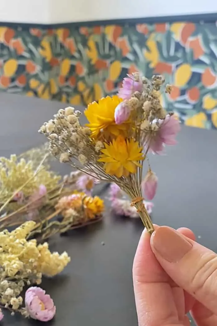 dried flowers for Easter centerpiece