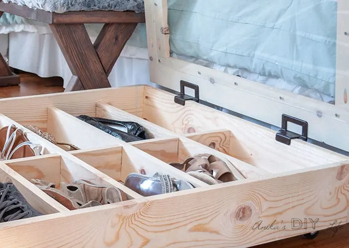 Underbed shoe organizer DIY