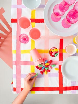 diy colored tablecloth