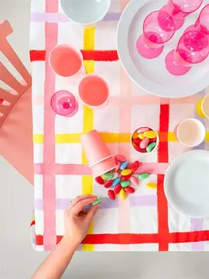 diy colored tablecloth