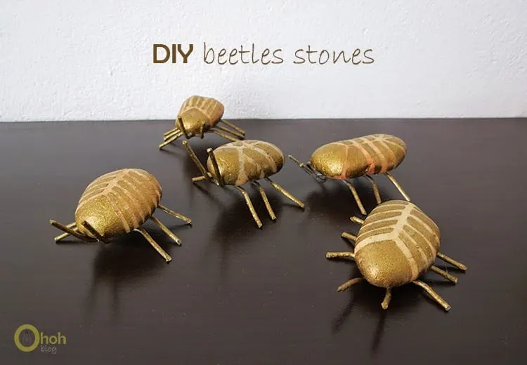 How to make beetle bugs with pebbles