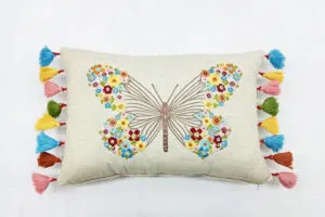 embroidery butterfly pillow
