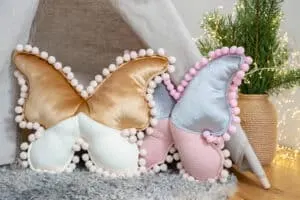 velvet butterfly pillow