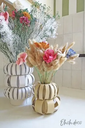 make flower vase with cardbaord
