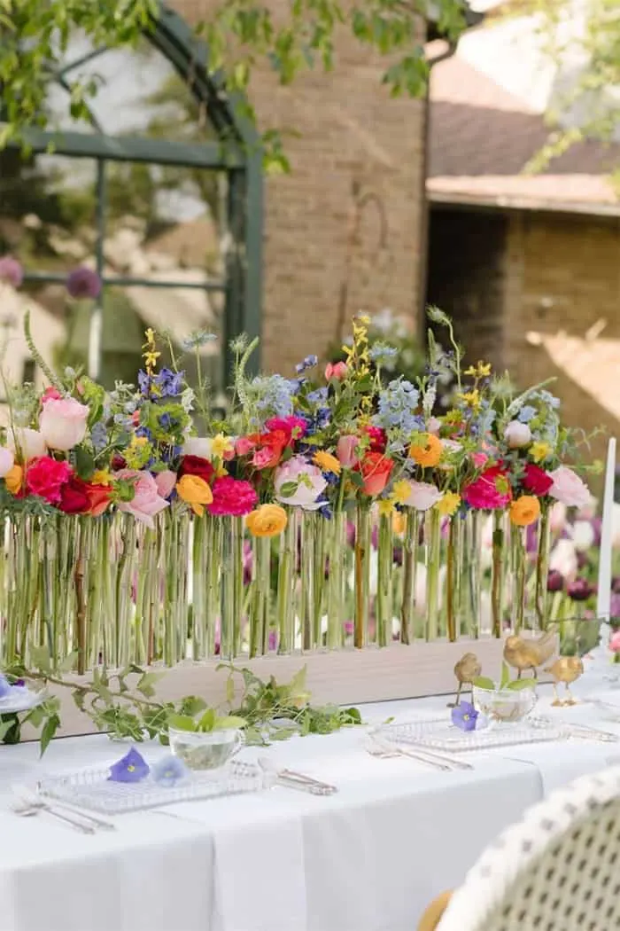 Tube flower centerpieces