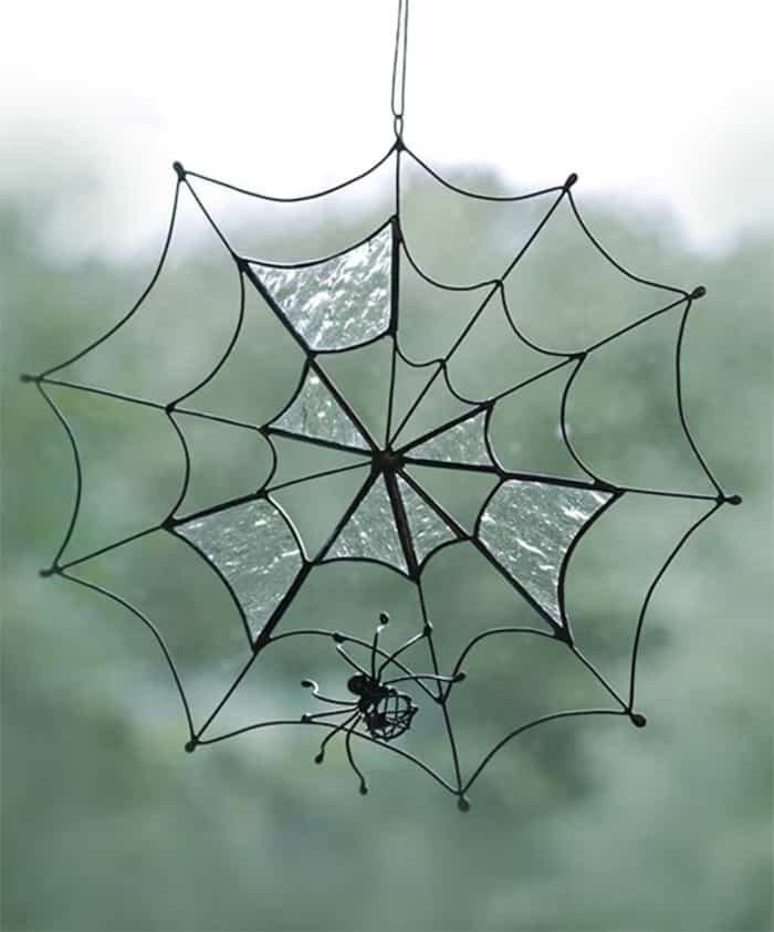 Cute halloween spiderweb glass