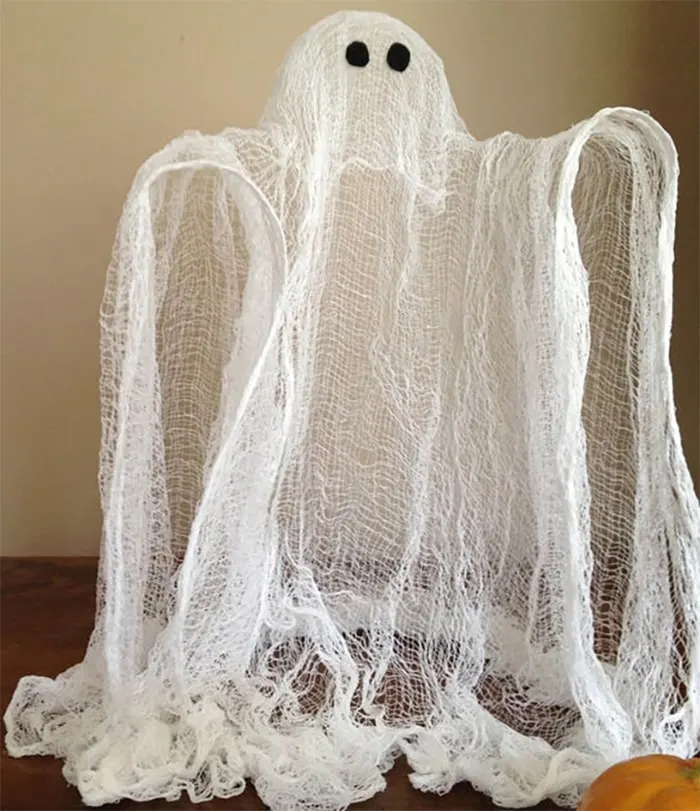 DIY cheesecloth ghost