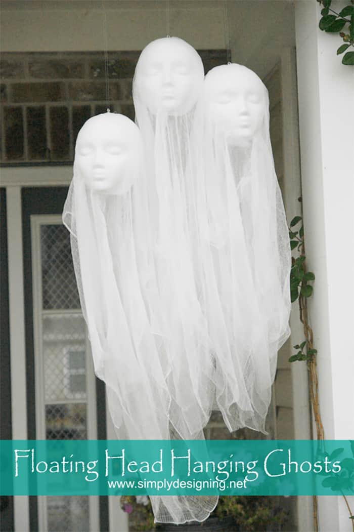 DIY floating ghost heads