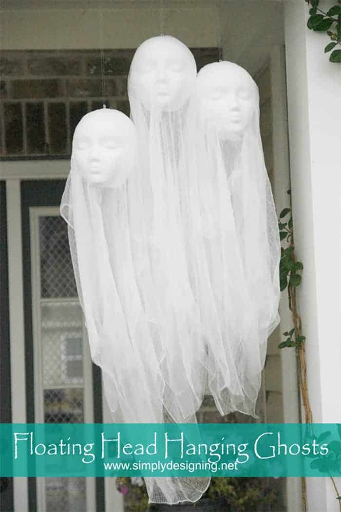 DIY floating ghost heads