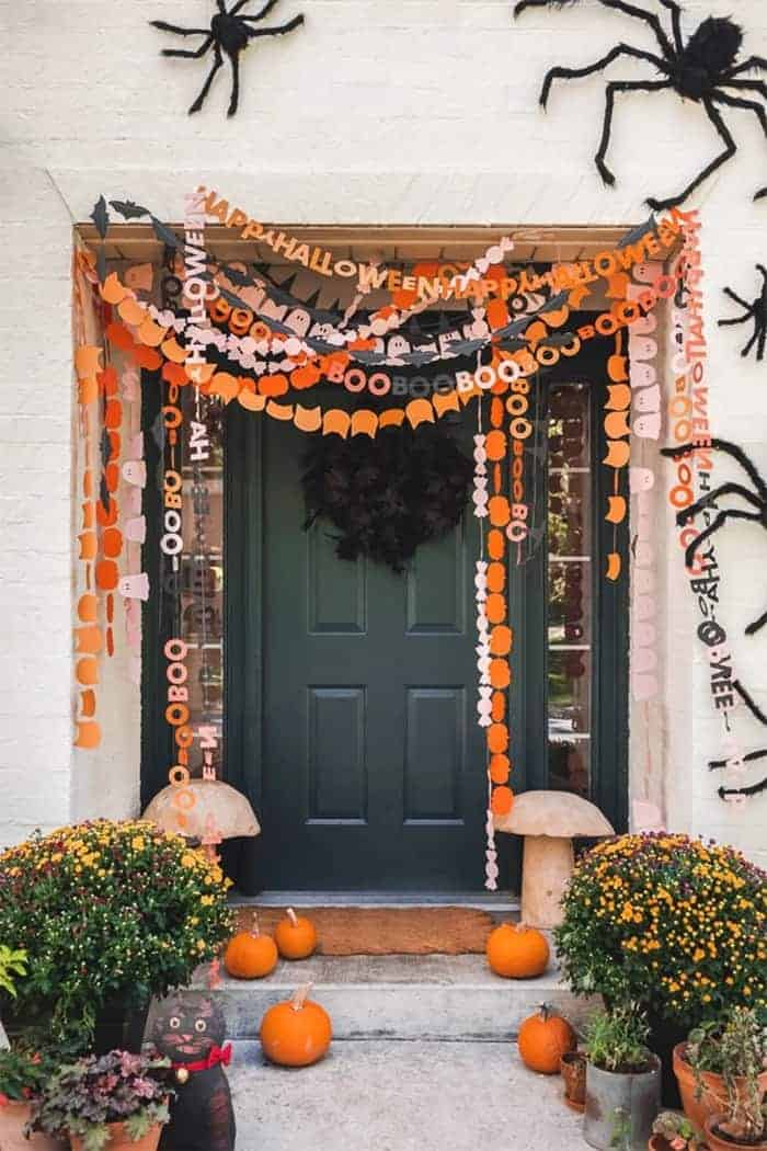 DIY halloween front door decorations