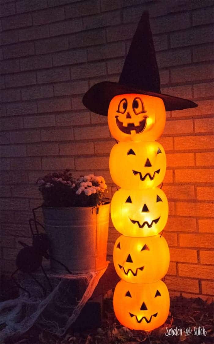 DIY jack o lantern totem