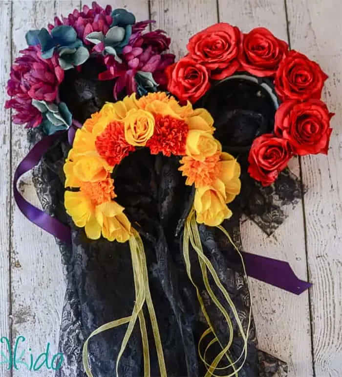 Day of the dead diy flower headpiece