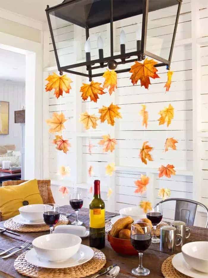 Fall leaf centerpiece idea