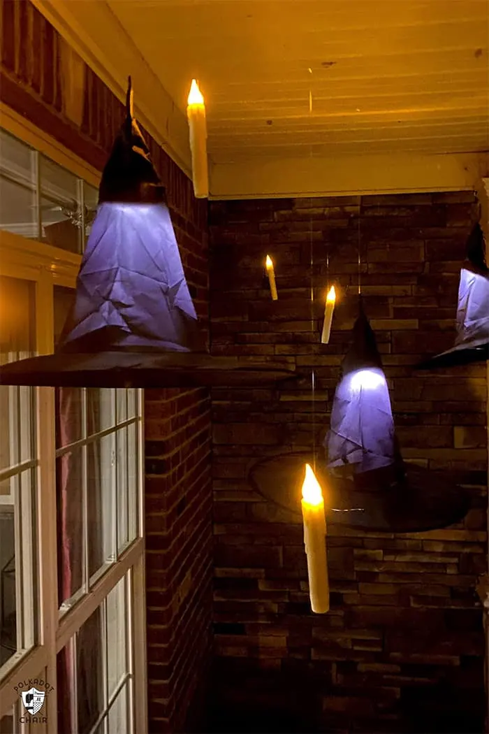 Floating witch hat luminaries