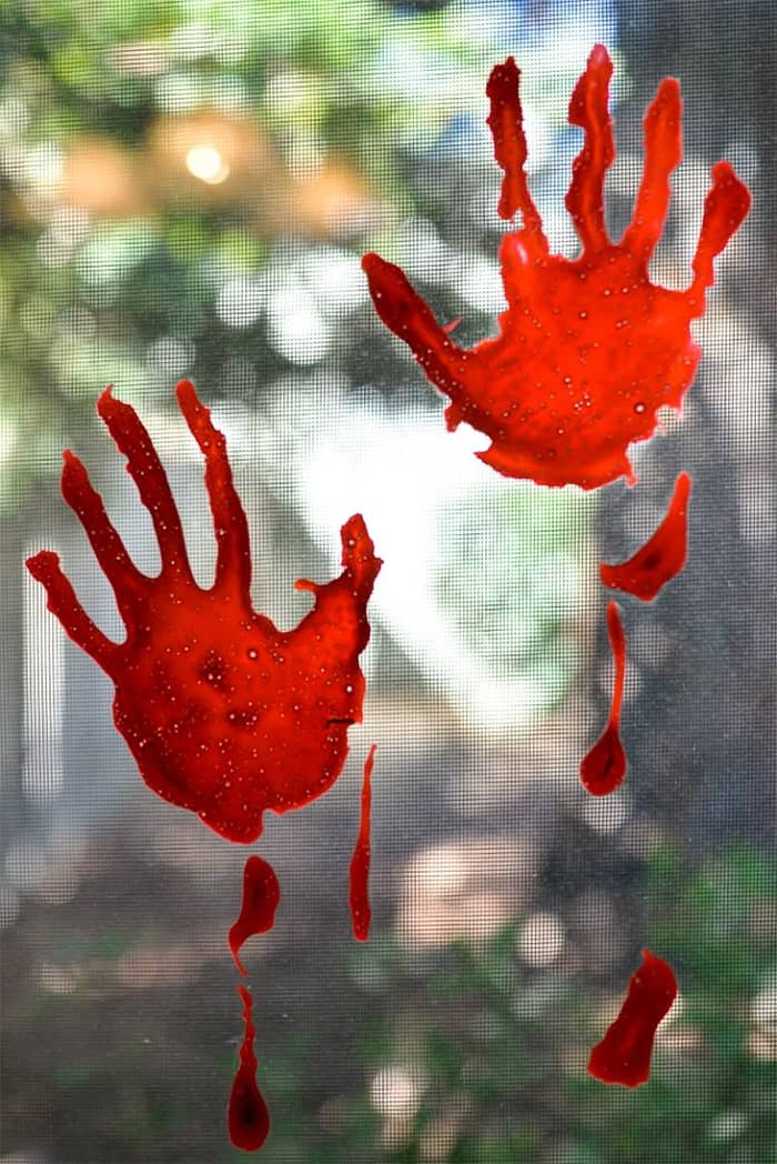 Halloween bloody handprints