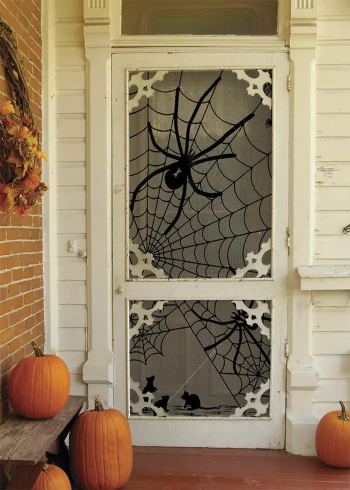 Halloween spiderweb window decoration